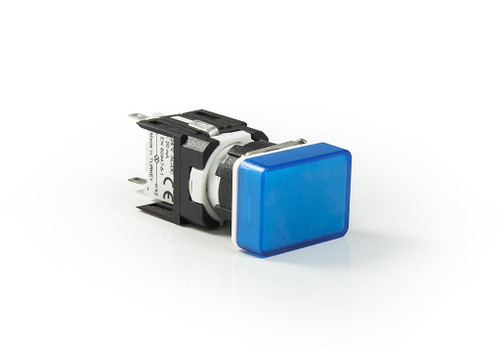 D SERIES 16MM RECTANGLE LED 24V BLUE SIGNAL LAMP