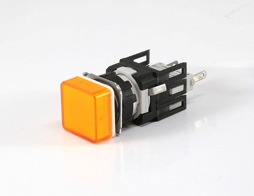 D SERIES 16MM SQUARE LED 24V YELLOW SIGNAL LAMP