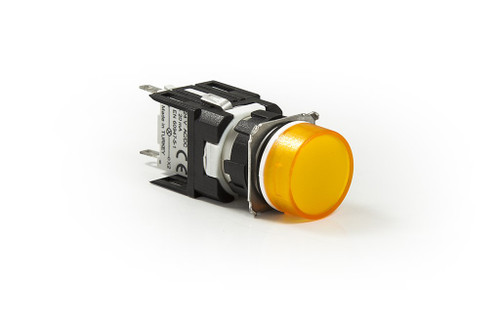D SERIES 16MM ROUND LED 24V YELLOW SIGNAL LAMP