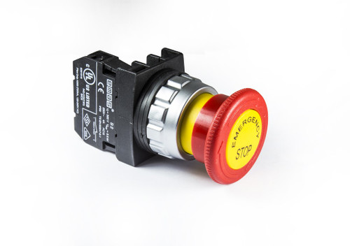 30MM PUSH BUTTON EMERGENCY STOP WITH LABEL 1NC