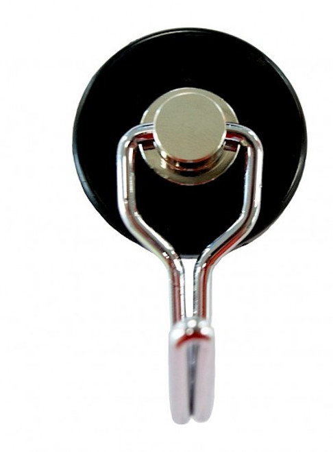 Magnetic Ferrite Pot Ø52mm with Swivel Hook White E1071/W Eclipse Magnetics