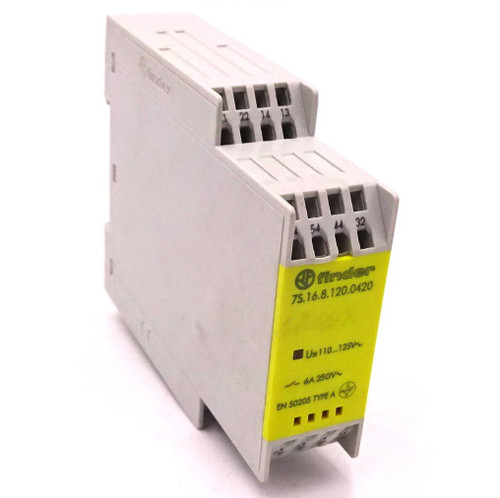 Safety Relay 7S.16.8.120.0420 Finder 110-125VAC 6A *New*