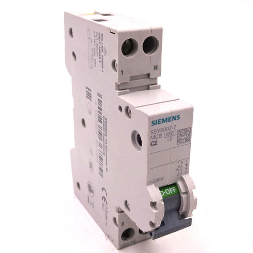 MCB 5SY6002-7 Siemens 1Pole C curve 2A *New*