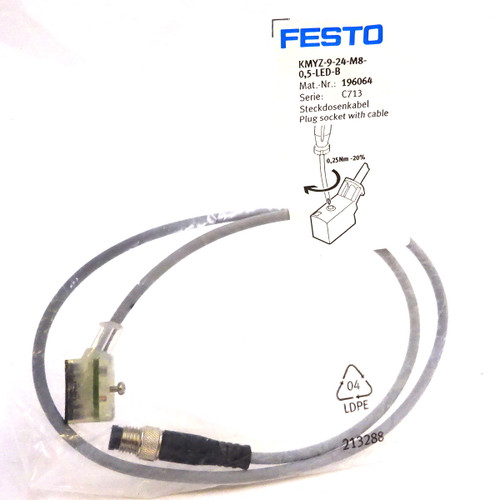 Plug Connector KMYZ-9-24-M8-0.5-LED-B Festo 196064