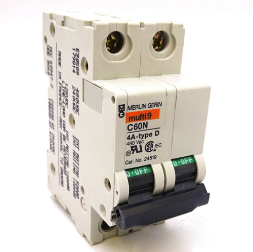 Circuit Breaker C60N-4A-D Merlin Gerin 2P 4A D curve
