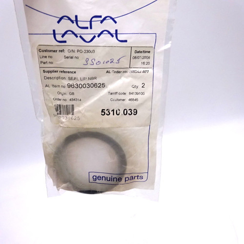 Spare Part - Seal Lip NBR 5310.039 Alfa Laval *Pack of 2* *New*