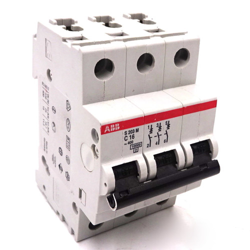 Compact MCB 2CDS273001R0164 ABB 3P 16A C-Curve S203M-C16 *Used*