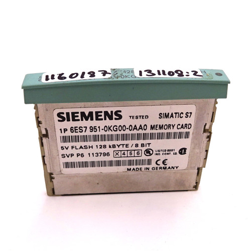 Memory Card 6ES7951-0KG00-0AA0 Siemens Simatic S7 128KB 6ES7951KG000AA0 *New*