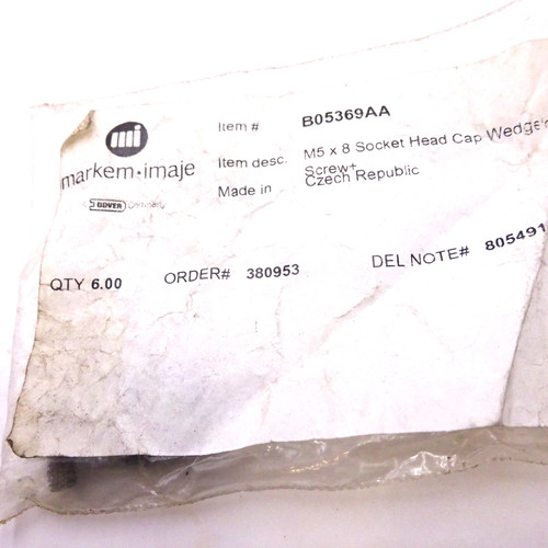 Socket Head Cap Screw B05369AA Markem Imaje M5 x 8 *Pack of 5*