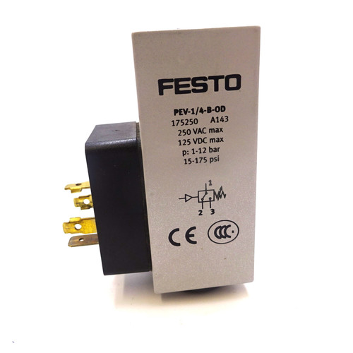 Pressure Switch PEV-1/4-B-OD Festo 175250  PEV1/4BOD  *Used*