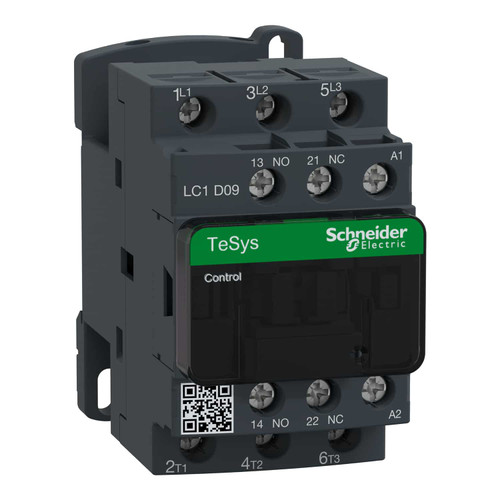 Contactor LC1D09M7 Schneider 3P (3NO) 1NC + 1NO Aux 220VAC 9A 4kW