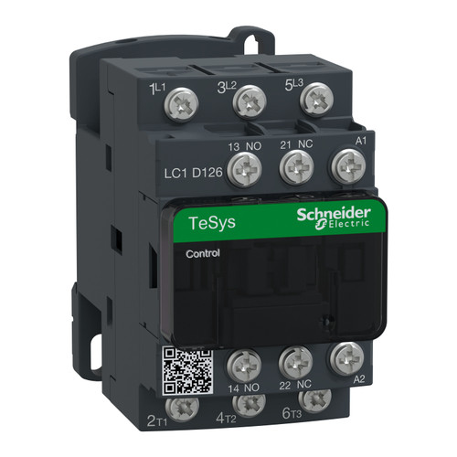 Contactor LC1D126F7 Schneider 3P (3NO) 1NC + 1NO Aux 110VAC 12A 5.5kW