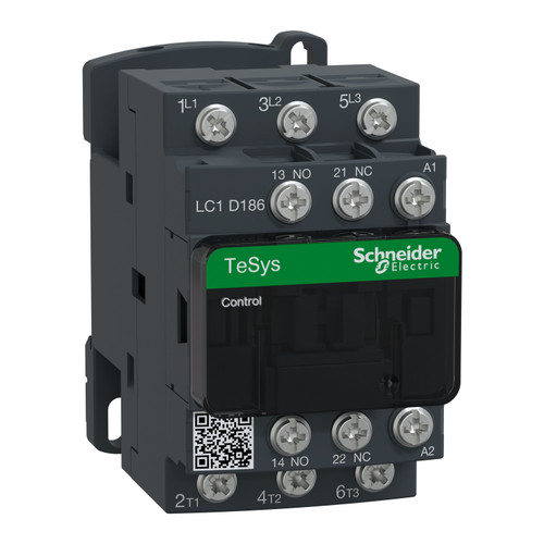 Contactor LC1D186M7 Schneider 3P (3NO) 1NC + 1NO Aux 220VAC 18A 7.5kW