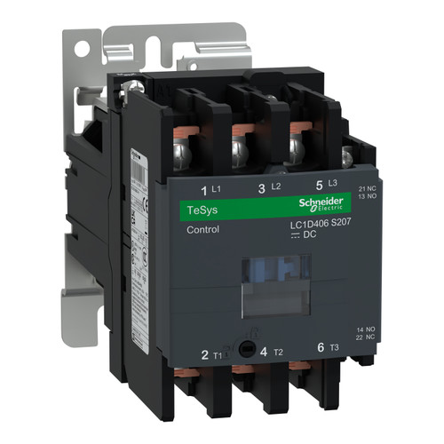 Contactor LC1D406BWS207 Schneider 3P (3NO) 1NC + 1NO Aux 24VDC 40A 22kW