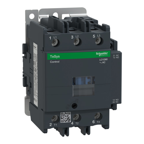 Contactor LC1D80B5 Schneider 3P (3NO) 1NC + 1NO Aux 24VAC 50Hz 80A 37kW