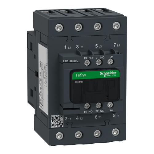 Contactor LC1DT60AB7 Schneider 4P (4NO) 1NC + 1NO Aux 24VAC 60A