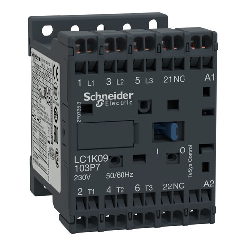 Contactor LC1K12013F7 Schneider 3P (3NO) 1NC Aux + 110VAC 12A 5.5kW