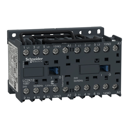 Reversing Contactor LC2K1210E7 Schneider 3P (3NO) 1NO Aux 48VAC 12A 5.5kW