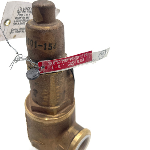 Relief Valve 480-4 Bailey 4bar 120°C II 2/3 GD DN20 3/4