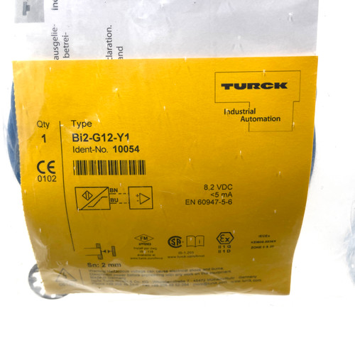 Inductive Proximity Sensor Bi2-G12-Y1 Turck sn=2mm NAMUR M12