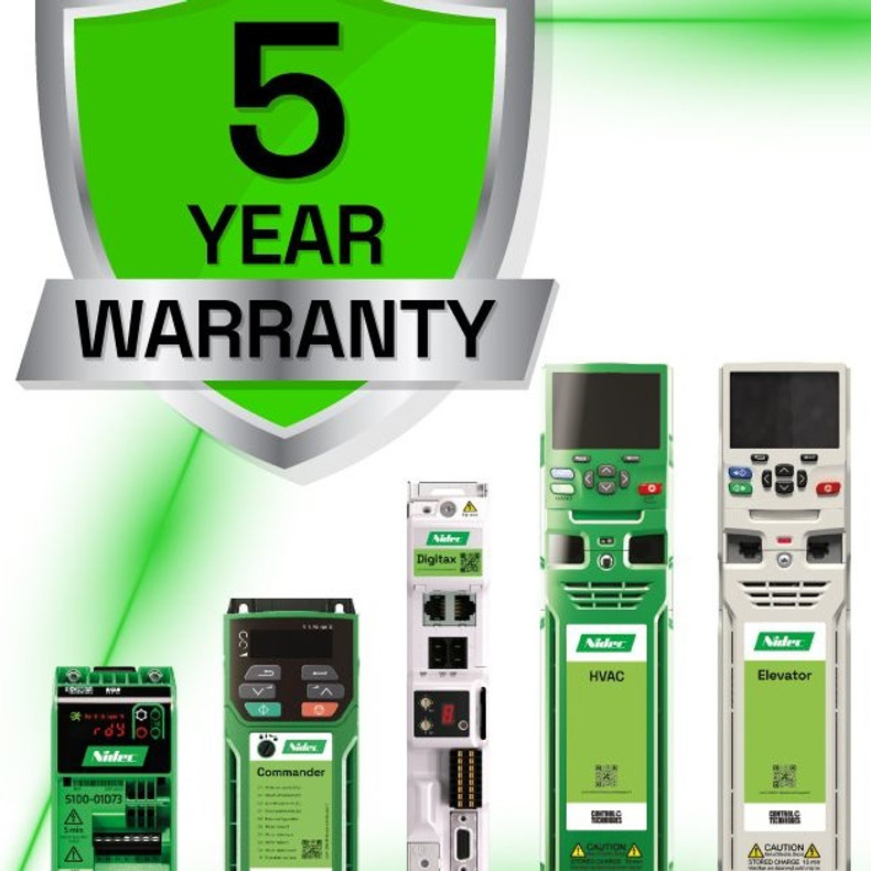 5 Year Warranty on all Nidec Drives