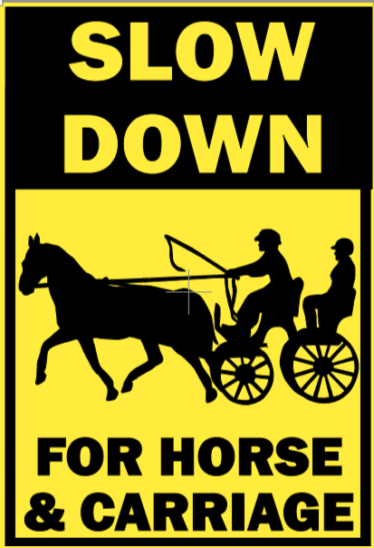 Yellow Caution Signs - Equi-Market Harness and Tack