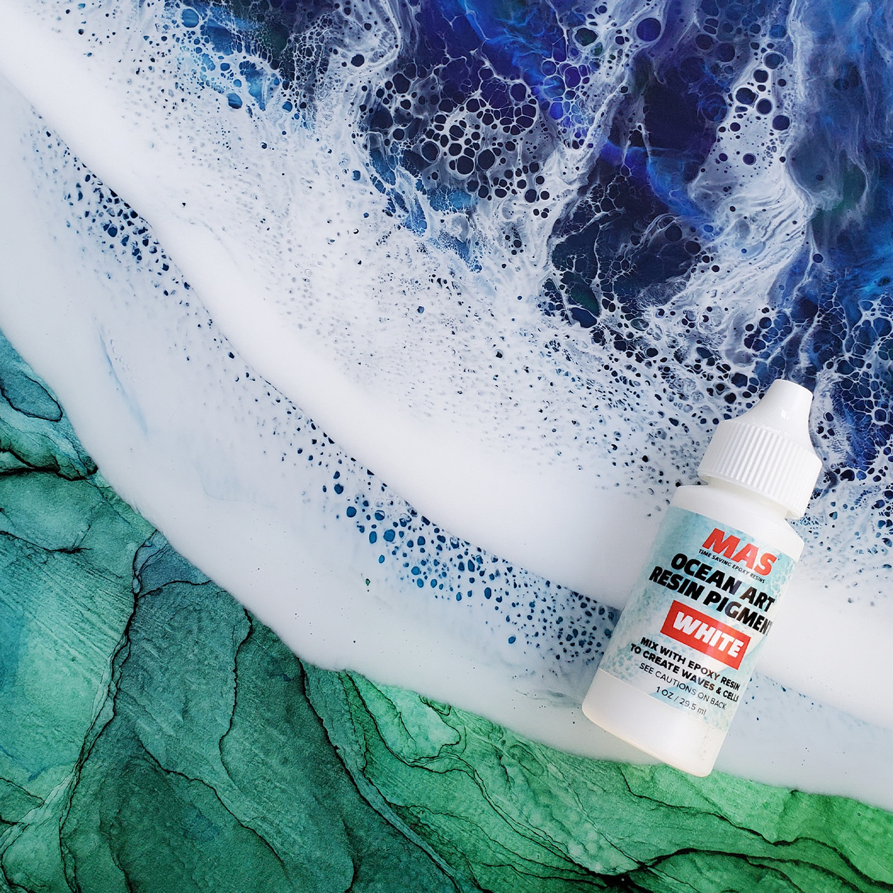  LETS RESIN Ocean White Epoxy Resin Pigment 167g/589oz, High  Concentrated Pigment Paste For Epoxy Resin & UV Resin, UV Resistant Opaque  Pigment For Creates Cells & Lacing, 3D Flower Resin