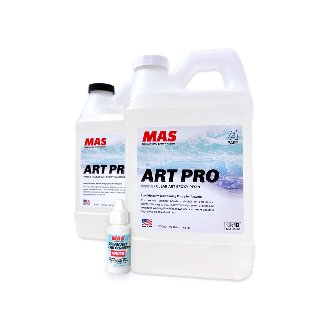 Art Pro 1 Gallon Resin Ocean Art with White Epoxy Pigment Bundle
