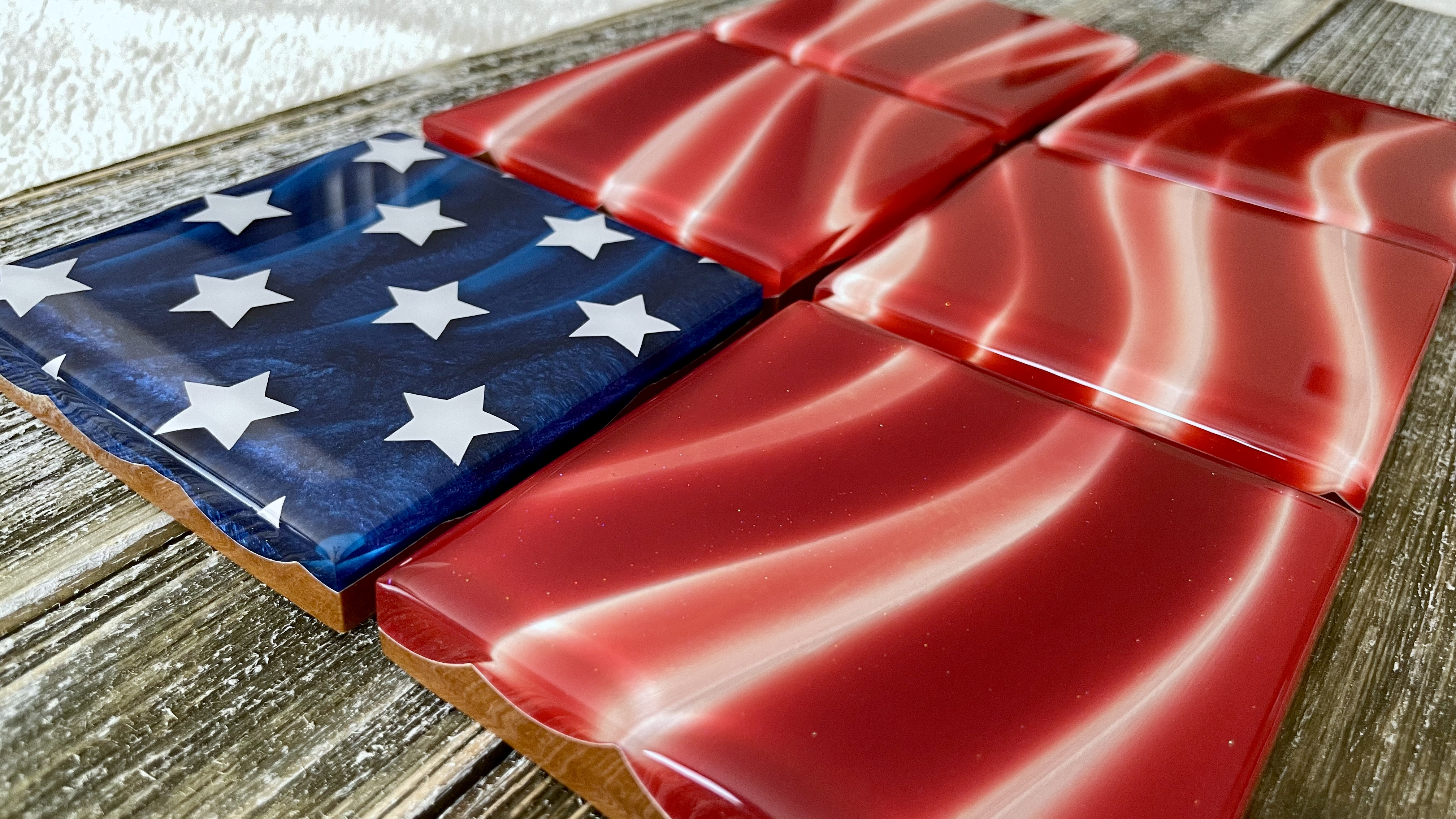 DIY 4th of July Epoxy Resin Coasters