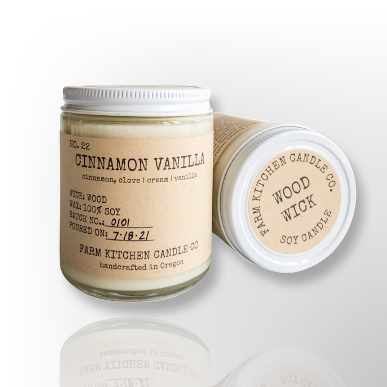 Cinnamon + Vanilla Crackling Wooden Wick Soy Candle