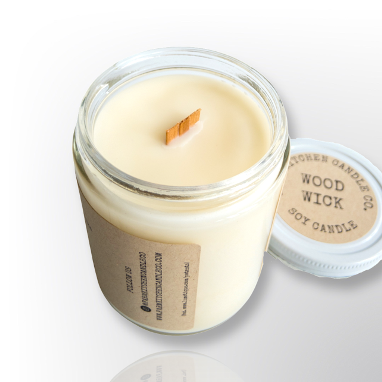 Frosted White 9oz Wood Wick Candle- Fragrance Free – Coastal