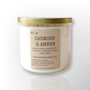 Oakmoss & Amber Soy Candle | Triple Wick | 17 oz Oakmoss & Amber Soy Candle | Triple Wick | 17 oz