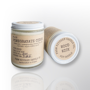 Pomegranate Cider Soy Candle | Crackling Wood Wick | 7 oz Pomegranate Cider Soy Candle | Crackling Wood Wick | 7 oz