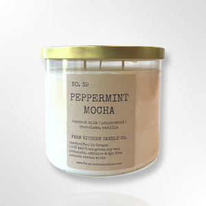 Peppermint Mocha Soy Candle | Triple Wick | 17 oz