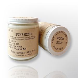 Sunshine Soy Candle | Crackling Wood Wick | 7 oz Sunshine Soy Candle | Crackling Wood Wick | 7 oz