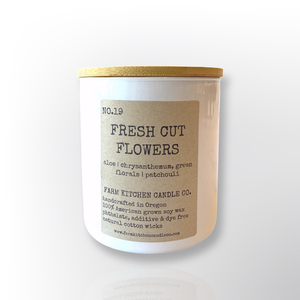 Fresh Cut Flowers Soy Candle | White Tumbler | 8 oz