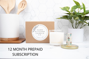 Monthly Candle Subscription- 12 Month Prepaid Monthly Candle Subscription- 12 Month Prepaid