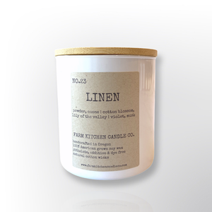 Linen Soy Candle | White Tumbler | 8 oz Linen Soy Candle | White Tumbler | 8 oz