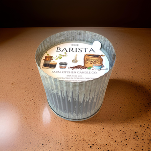 "The Barista" Soy Candle | Rustic Metal | 10 oz. "The Barista" Soy Candle | Rustic Metal | 10 oz.