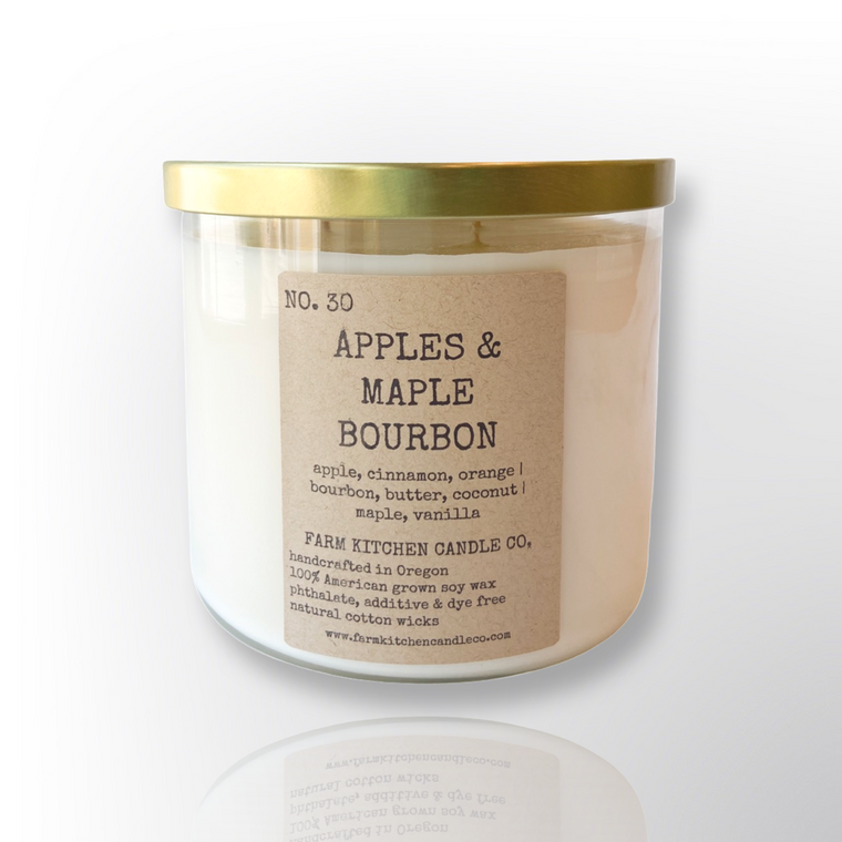 Apples & Maple Bourbon Soy Candle | Triple Wick | 17 oz