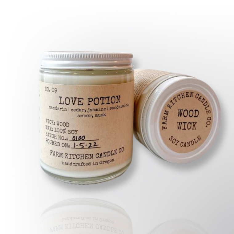 Love Potion Soy Candle | Crackling Wood Wick | 7 oz