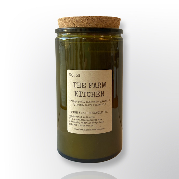 The Farm Kitchen soy candle- vintage green Towery