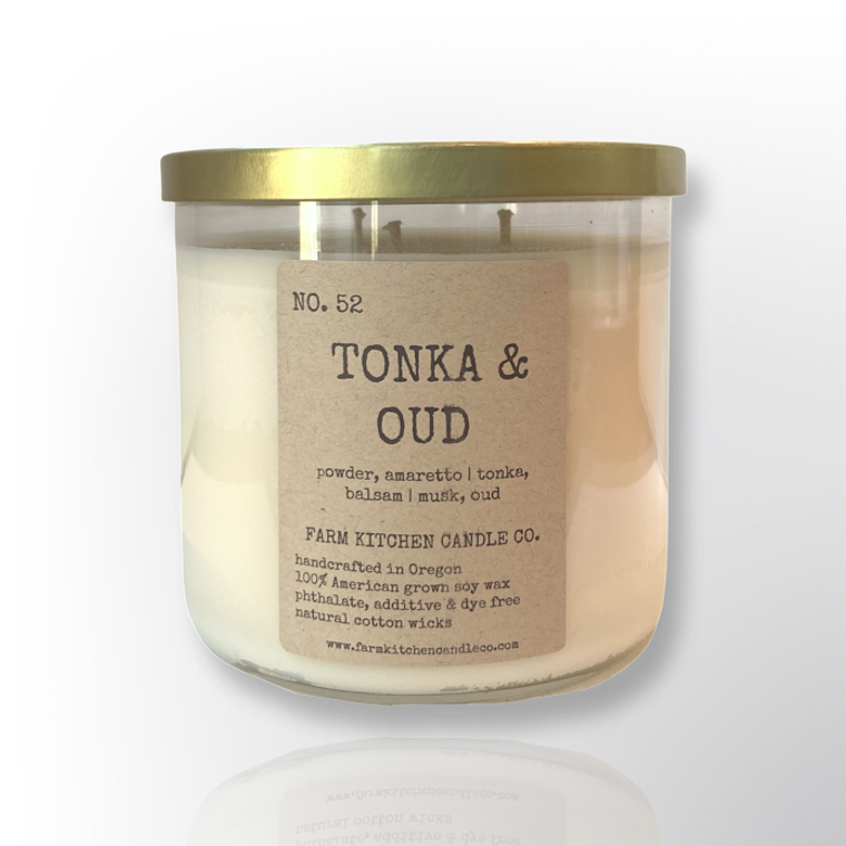 Tonka & Oud Soy Candle | Triple Wick | 17 oz