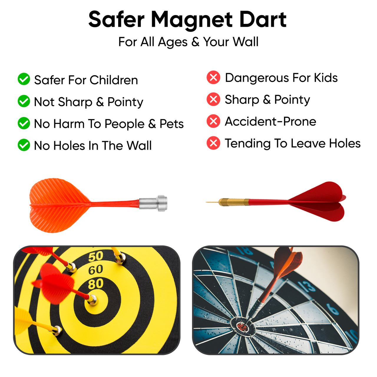 Foldable Magnetic Darts Reversible Dartboard Safe 12x Magnetic Darts Kids  Game