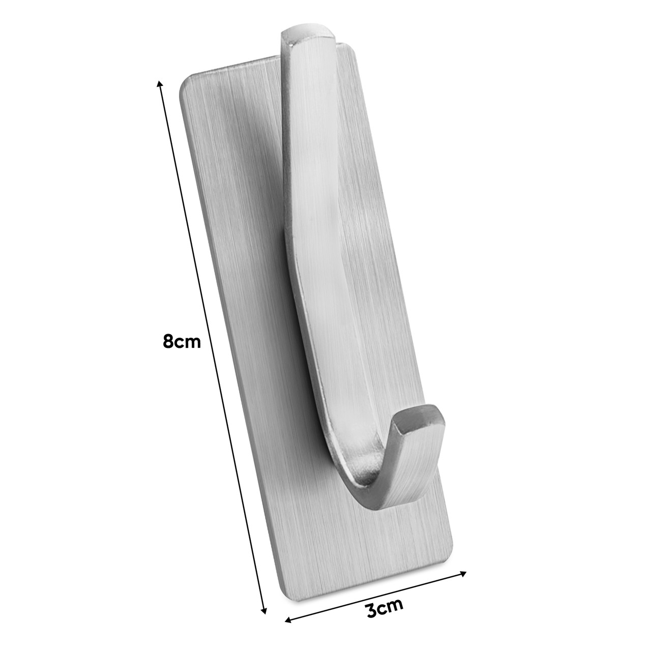 Self Adhesive Hooks Stainless Steel Door Hanging Hooks 4 Pack Coat Hooks  For Kitchen Bedroom Closet