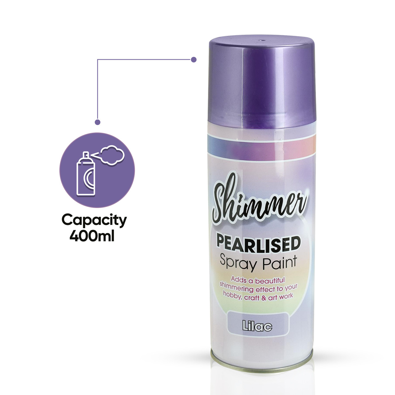 PEARL EFFECT PEARLISED SPRAY PAINT SHIMMERING PINK LILAC 400ML PEARLESCENT  WHITE