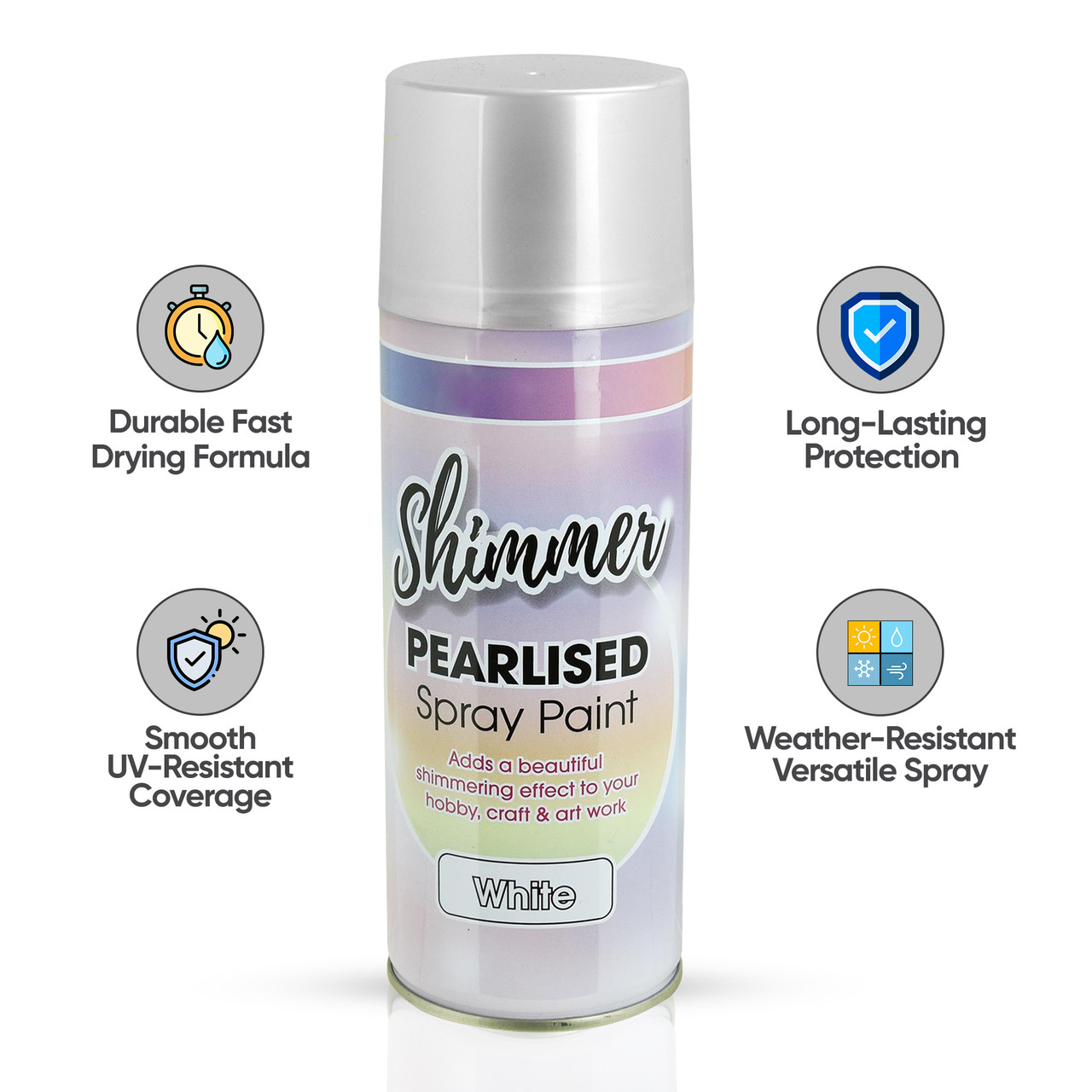 PEARLISED SHIMMER WHITE,SILVER,LILAC & PINK SPRAY PAINT HOBBY CRAFTS & ART  400ML