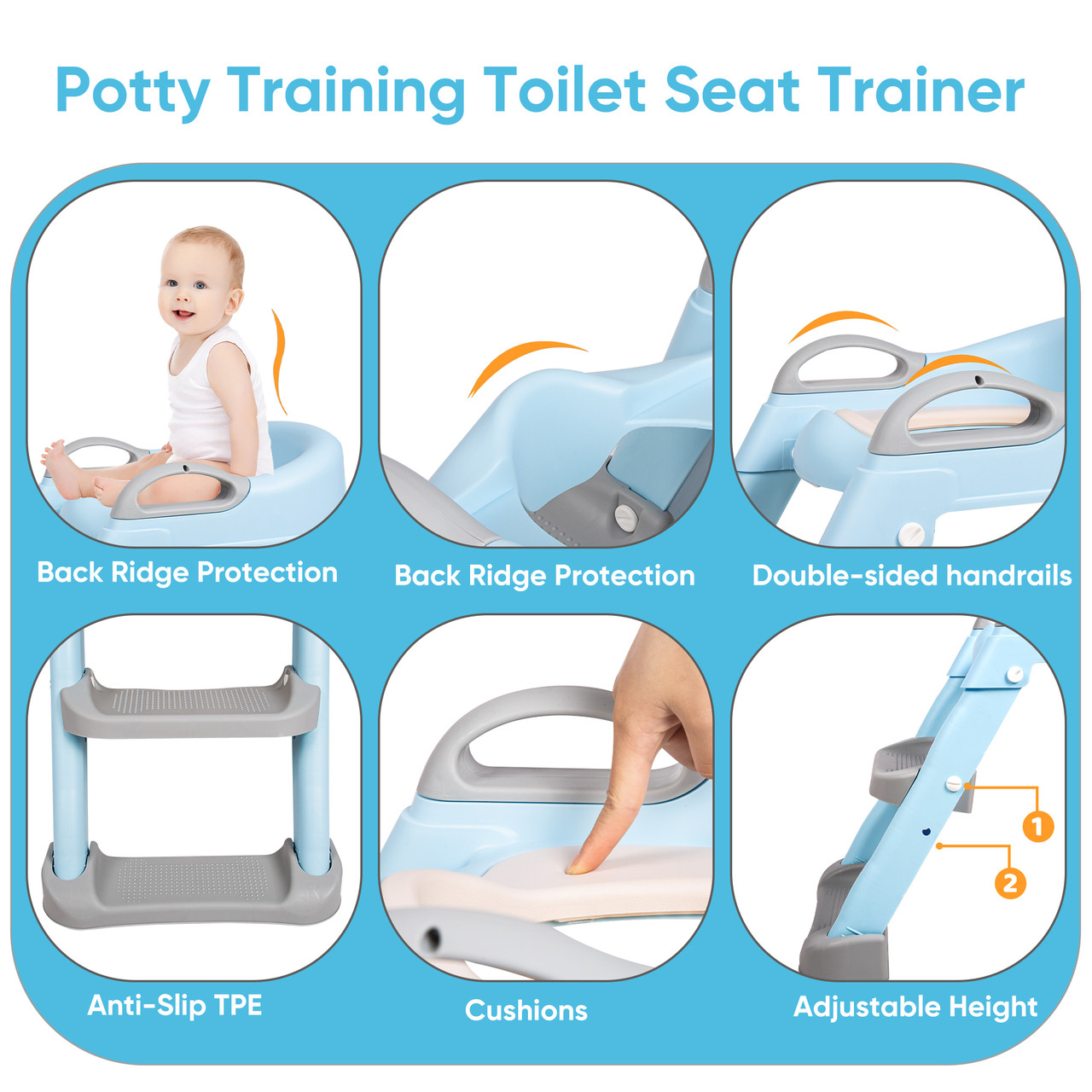 Potty Toilet Seat Children  Ladder Toilet Seat Cover Kids