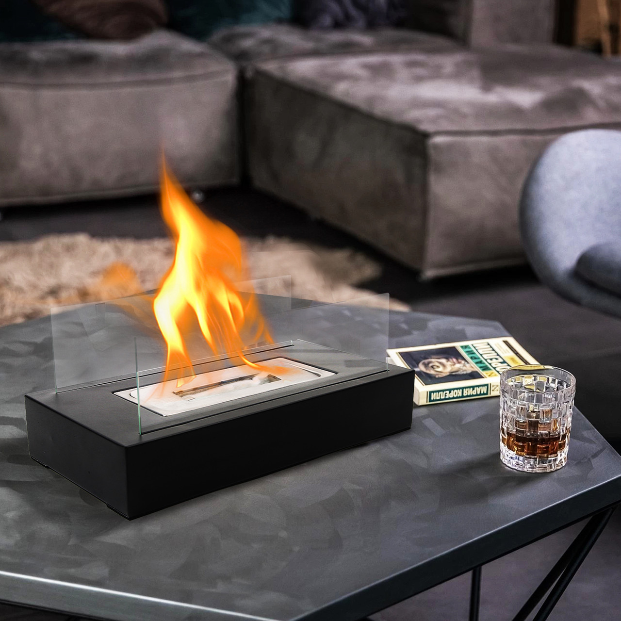 Bio Ethanol Tabletop Fireplace, Rust Resistant Stainless Steel