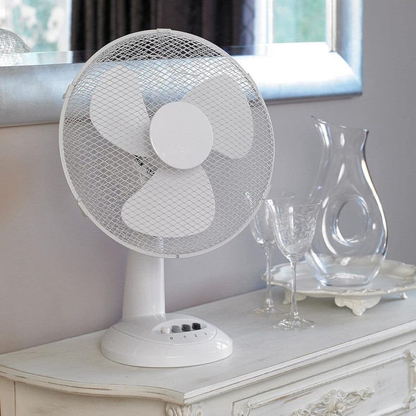 White Cooling Pedestal Fan Desktop Oscillating Stand Home Office Cool Air Tower